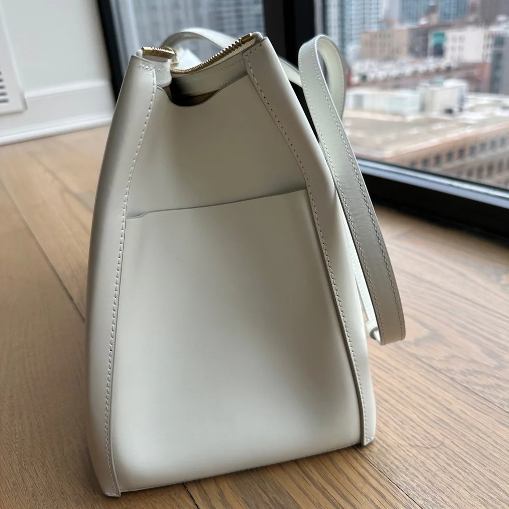Jill sander white ostrich  Leather Tote Bag used once - Picture 6 of 6